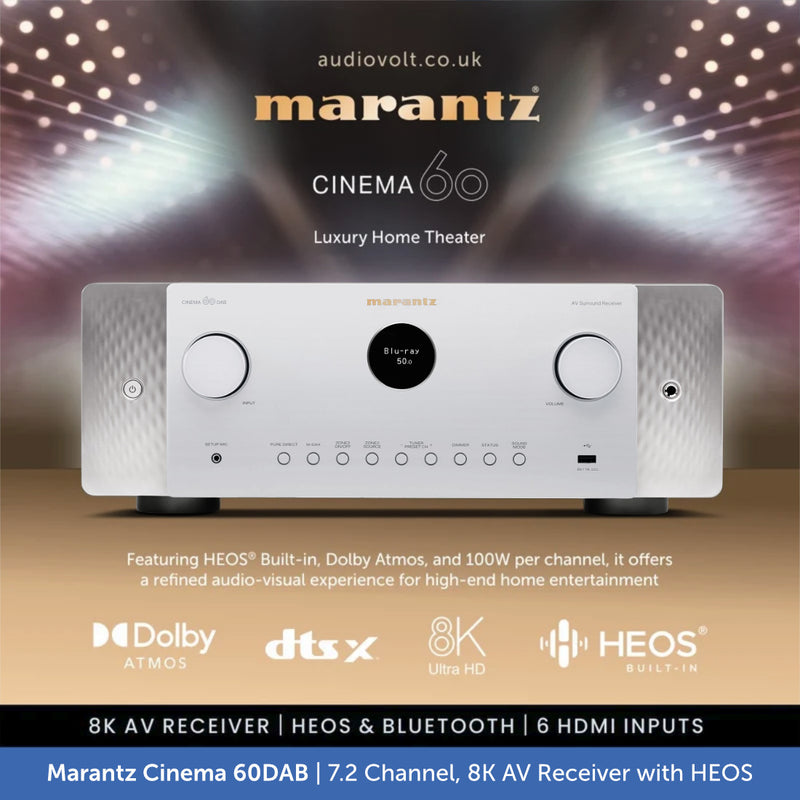 Marantz Cinema 60DAB 7.2 Channel, 8K AV Receiver with Built-In HEOS