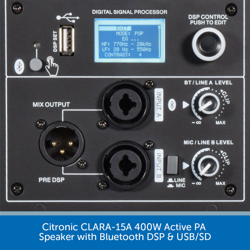 Citronic CLARA-15A Settings