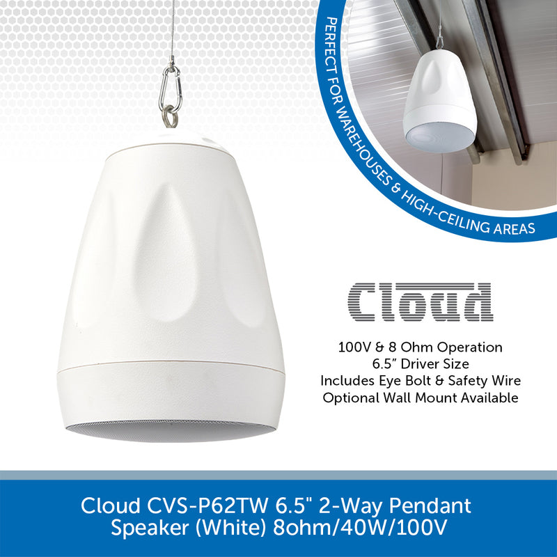 Cloud CVS-P62TW 6.5" 2-Way Pendant Speaker 8ohm/40W/100V