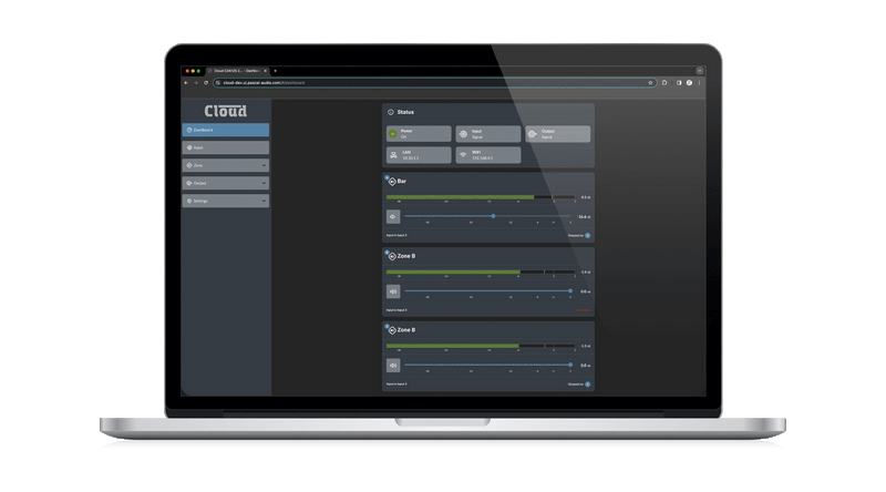 Cloud CXA Web App InterfaceCloud Electronics CXA125 - 125W Digital 100V Power Amplifier with DSP / Ethernet