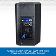 Citronic CORVA-10A 10" 450W RMS High Power Active PA Speaker Cabinet on a white background