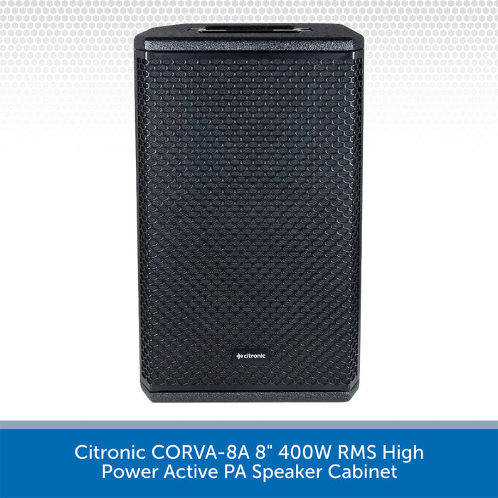 Citronic CORVA-8A 8" 400W RMS High Power Active PA Speaker Cabinet