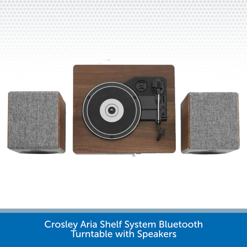 Crosley Aria Shelf System Bluetooth Turntable with Speakers