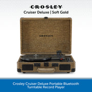 Crosley Cruiser Deluxe CR8005D, Portable Record Player 3-Speed Turntable & 2 Way Bluetooth