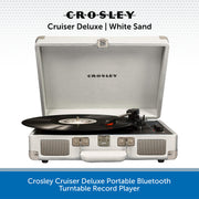 Crosley Cruiser Deluxe CR8005D, Portable Record Player 3-Speed Turntable & 2 Way Bluetooth