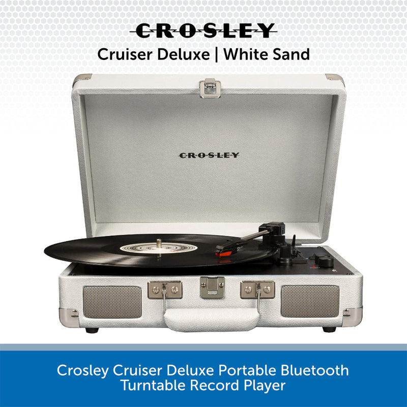 Crosley Cruiser Deluxe CR8005D, Portable Record Player 3-Speed Turntable & 2 Way Bluetooth