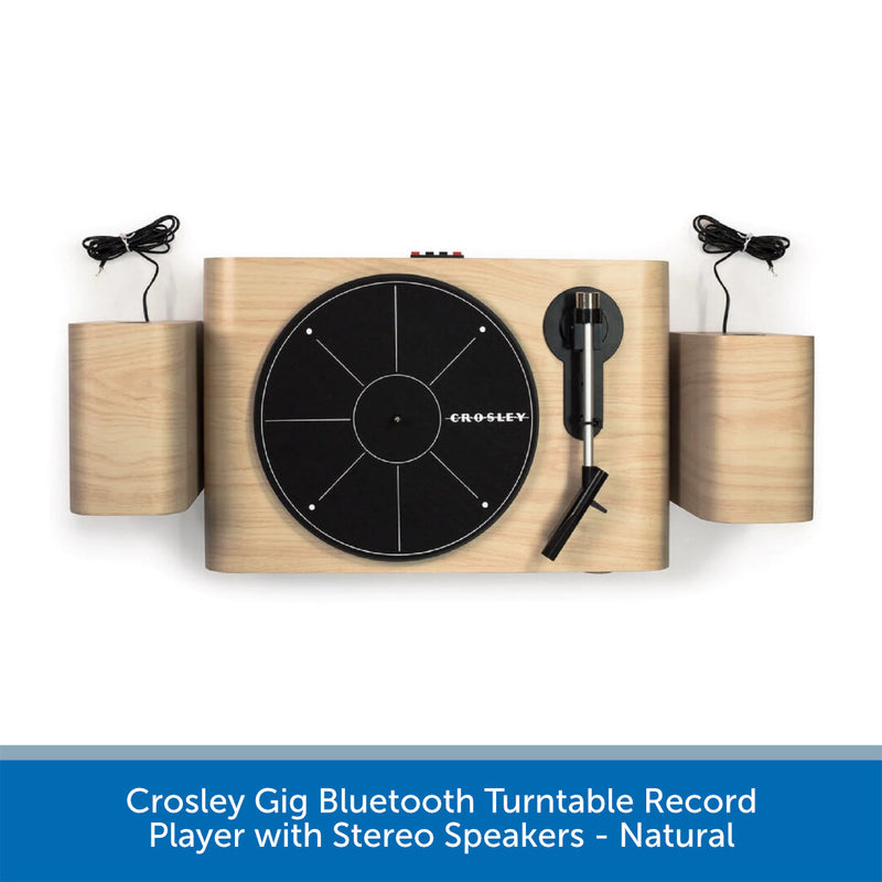 Crosley Gig Bluetooth Turntable Record Player with Stereo Speakers - Natural