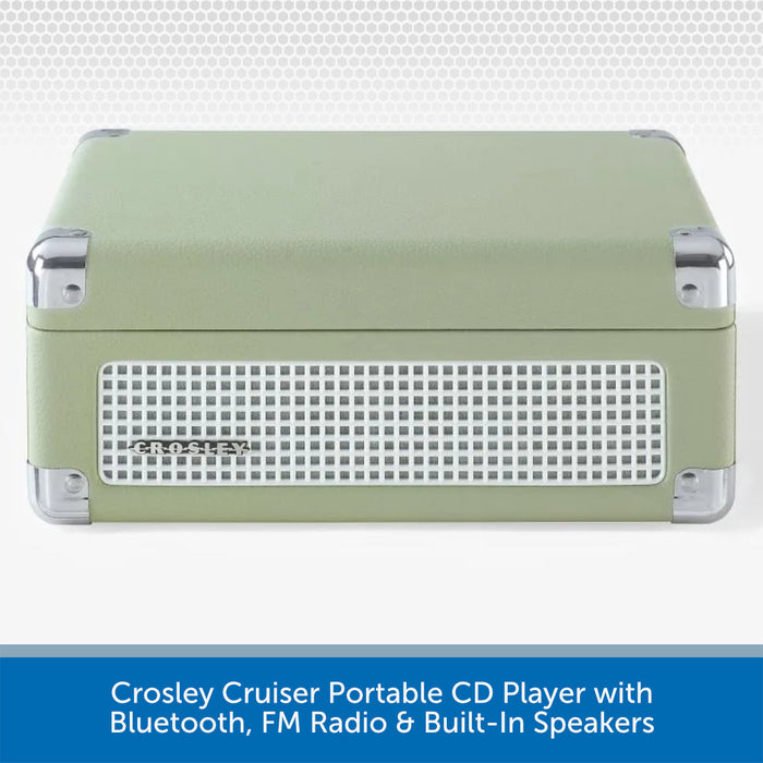Crosley Cruiser Portable CD Player with Bluetooth, FM Radio & Built-In Speakers