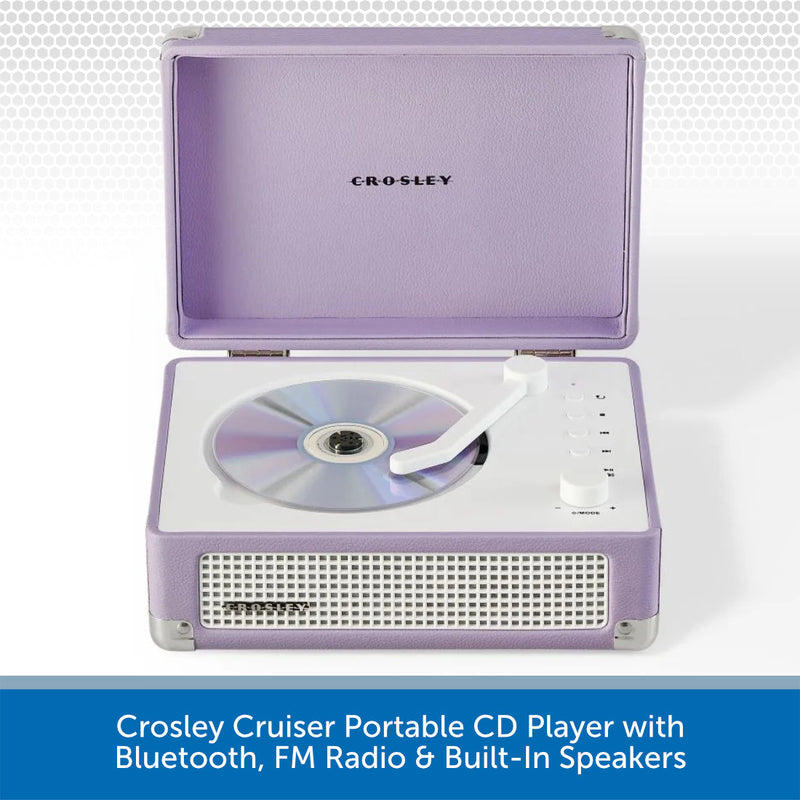 Crosley Cruiser Portable CD Player with Bluetooth, FM Radio & Built-In Speakers