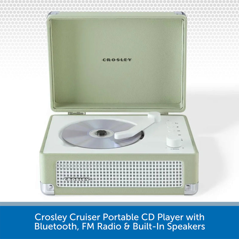 Crosley Cruiser Portable CD Player with Bluetooth, FM Radio & Built-In Speakers