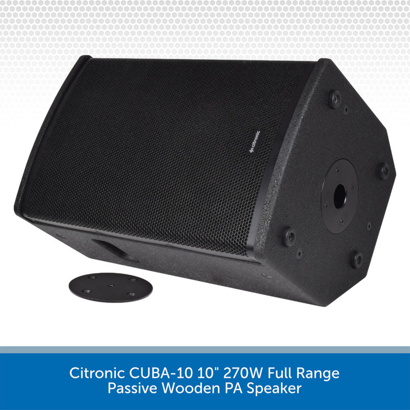 Citronic CUBA-10 10" 270W Full Range Passive Wooden PA Speaker