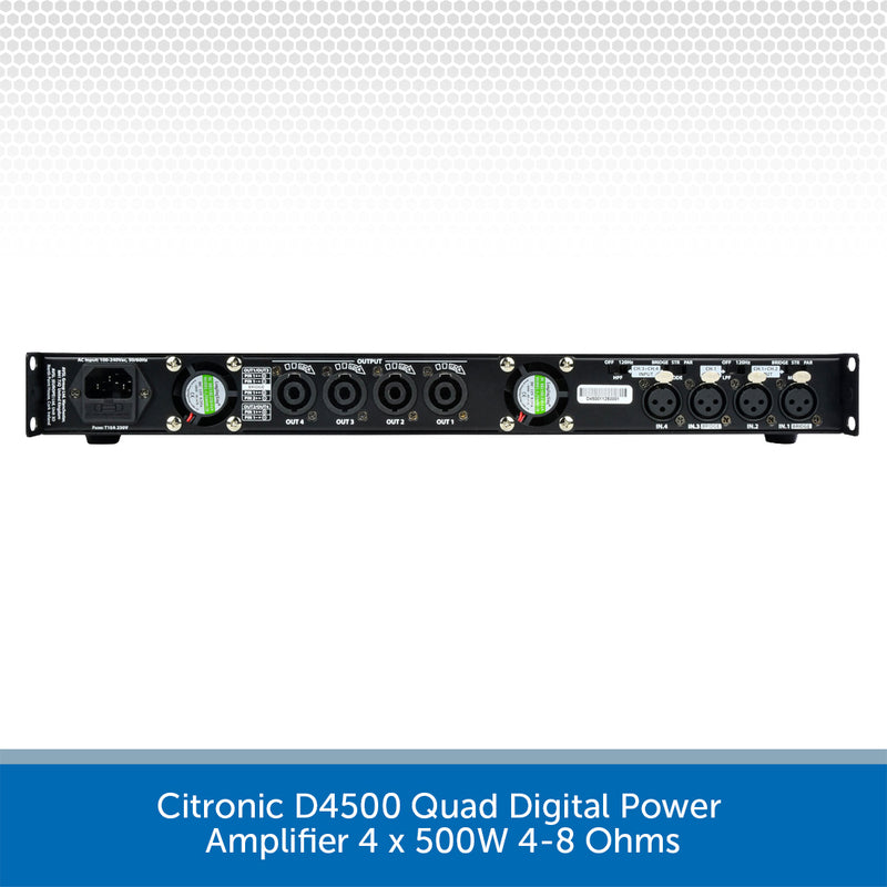 Citronic D4500 Quad Digital Power Amplifier on a white background