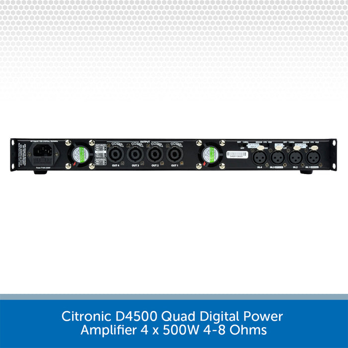 Citronic D4500 Quad Digital Power Amplifier on a white background