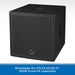 Black active PA subwoofer with Wharfedale Pro logo on a gray background