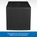 Black active PA subwoofer with Wharfedale Pro logo on a gray background