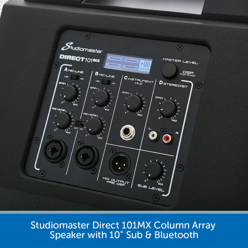 Studiomaster Direct 101MX Column Array Speaker with 10" Sub & Bluetooth