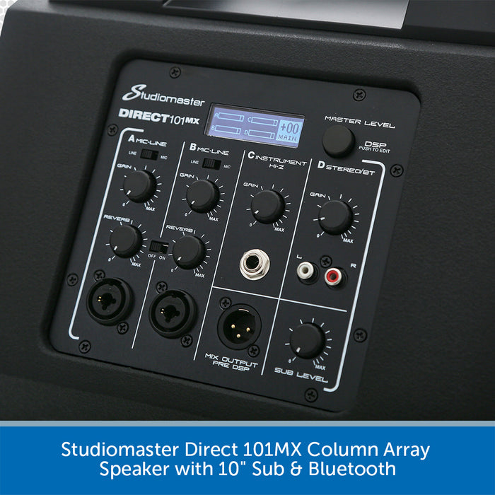 Studiomaster Direct 101MX Column Array Speaker with 10" Sub & Bluetooth