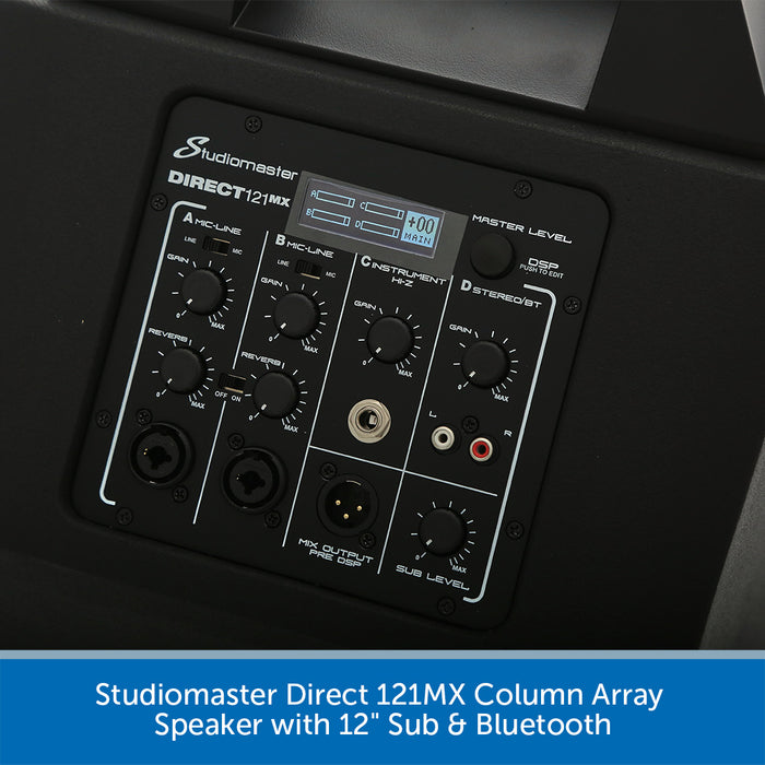 Studiomaster Direct 121MX Column Array Speaker with 12" Sub & Bluetooth