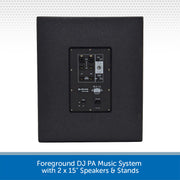 Foreground DJ PA Music System with 2 x 15" Speakers & Stands