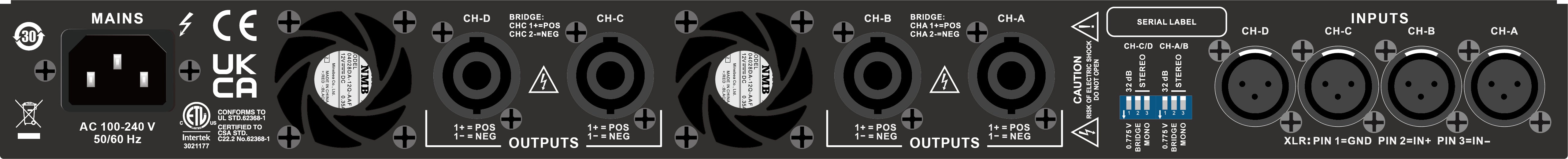 Wharfedale Pro DP-4030 4 x 450W Power Amplifier, 4-8 Ohms