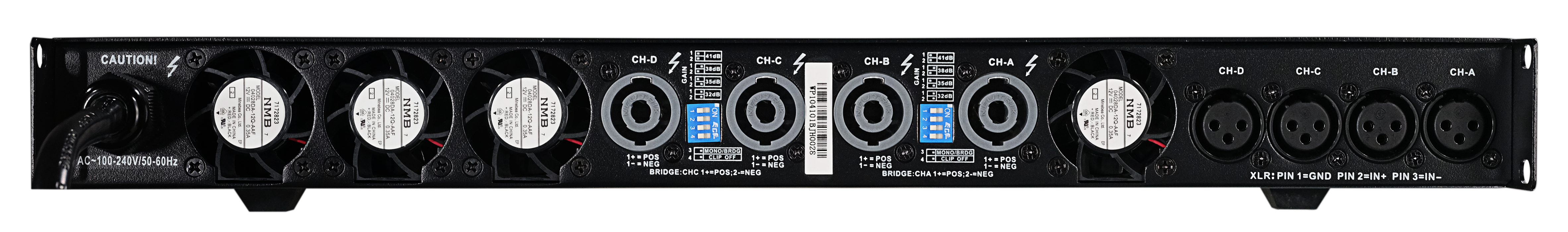 Wharfedale Pro DP-4120 4 x 3468W Power Amplifier, 2 Ohms & 100V Line