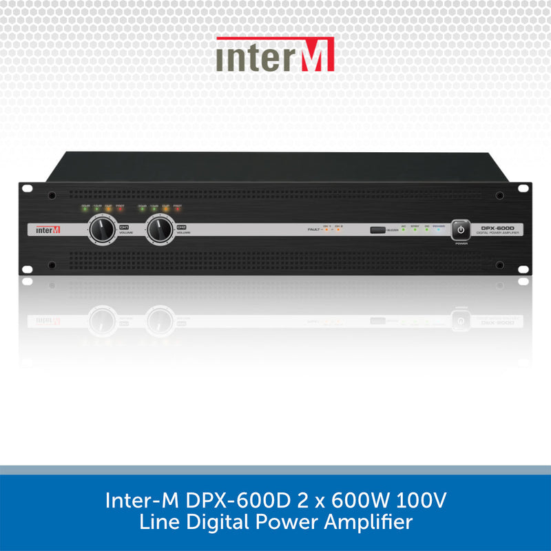 Inter-M DPX-600D 2 x 600W 100V Line Digital Power Amplifier on a white background