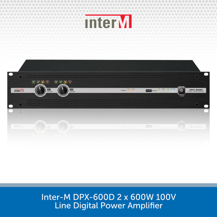 Inter-M DPX-600D 2 x 600W 100V Line Digital Power Amplifier on a white background