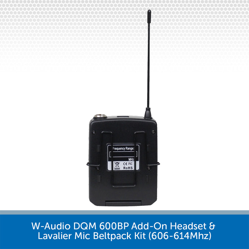 W-Audio DQM 600BP Add-On Headset & Lavalier Mic Beltpack Kit (606-614Mhz)