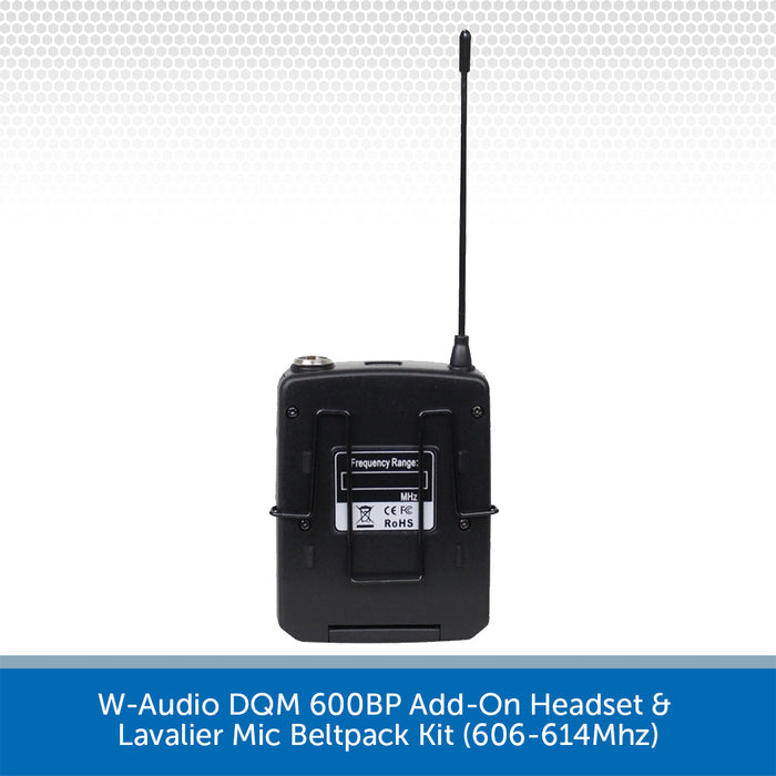 W-Audio DQM 600BP Add-On Headset & Lavalier Mic Beltpack Kit (606-614Mhz)