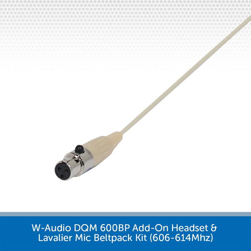 W-Audio DQM 600BP Add-On Headset & Lavalier Mic Beltpack Kit (606-614Mhz)