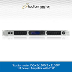 Studiomaster DQX2-1300 2 x 1100W 1U Power Amplifier with DSP