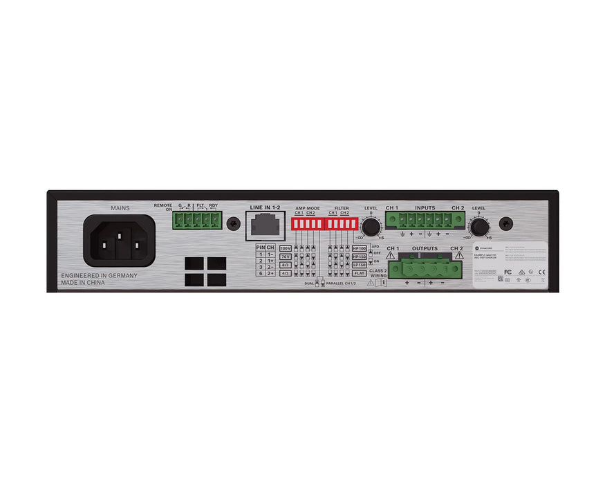 Dynacord V600:2 2-Channel 600W Power Amplifier 4Ω / 8Ω / 100V