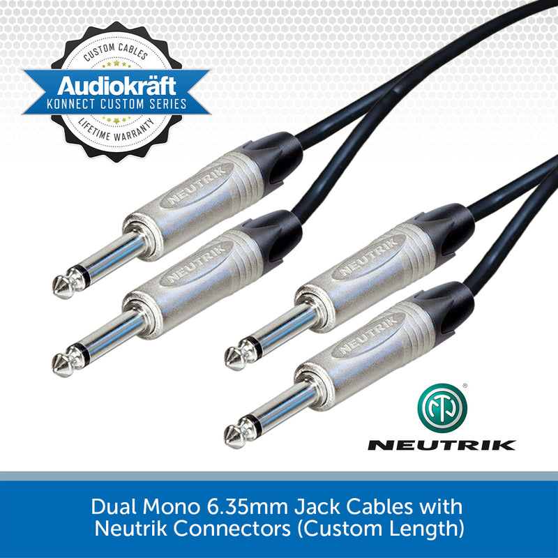 AudioKraft Konnect Custom Series | Premium Twin Mono 6.35mm Jack Cable