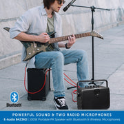 E-Audio B423AD | 100W Portable PA Speaker System with Bluetooth & Wireless Microphones