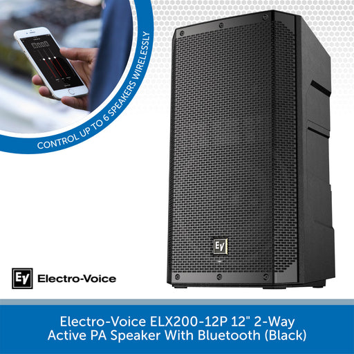 Electro-Voice ELX200-12P 12" 2-Way Active PA Speaker with Bluetooth on a white background