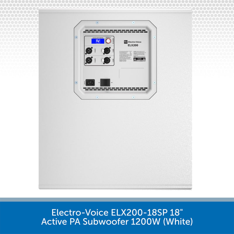 Electro-Voice ELX200-18SP 18” Active PA Subwoofer 1200W (White) on a white background