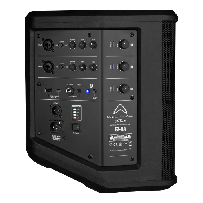 Wharfedale Pro EZ-6A 6.5" 100W Battery Powered Portable Bluetooth PA Speaker