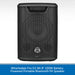 Black portable Bluetooth PA speaker with Wharfedale Pro logo on a white background