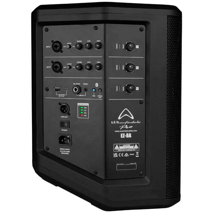 Wharfedale Pro EZ-8A 8" 100W Battery Powered Portable Bluetooth PA Speaker