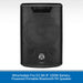 Black portable Bluetooth PA speaker with Wharfedale Pro branding on a light gray background.