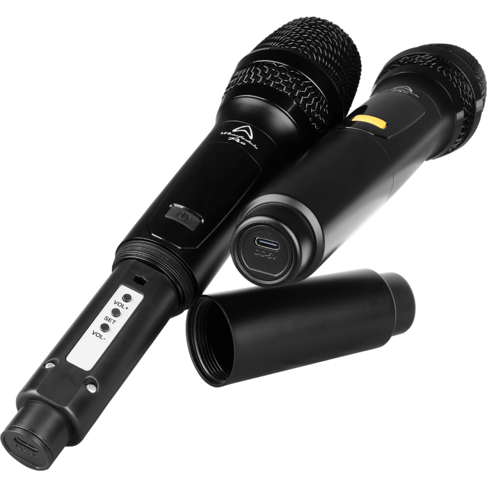 Wharfedale Pro EZ-PZ 100W Portable Battery Powered PA Speaker With 2 Wireless Mics & Tour Bag