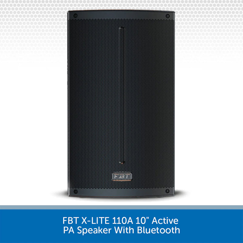 FBT X-LITE 110A 10" Active PA Speaker Package With Air-Cushioned Tripod Stands