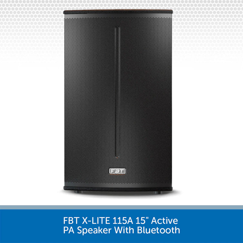FBT X-LITE 115A 15" Active PA Speaker Package With Air-Cushioned Tripod Stands