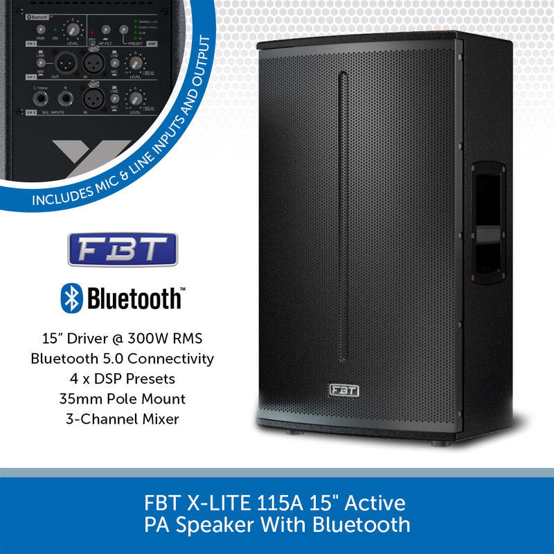 FBT X-LITE 115A 15" Active PA Speaker With Bluetooth