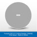 A round ceiling speaker grille shown from the front on a light gray background, with a blue text banner at the bottom reading 'Funestar SKY-5 5" Ceiling Speaker, 12W/8Ω, IP44 Rated — Black or White.'.