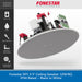 A promotional product graphic for a ceiling speaker. The main subject is a round black ceiling speaker shown at an angle with visible internal components and wiring.