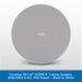 A round gray fabric-covered ceiling speaker with a visible 'FONESTAR' logo in the center, shown against a light gray background with a blue text banner at the bottom describing the product.