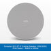 A round gray fabric-covered ceiling speaker with a visible Fonestar logo in the center, shown against a white background with a blue text banner at the bottom.