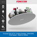 A promotional product graphic for the Fonestar SKY-6T ceiling speaker. The image shows a circular black speaker grille with visible internal components, mounted against a light gray background.