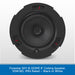 A black round ceiling speaker shown from the front on a light gray background, with a blue text banner at the bottom reading 'Forestar SKY-8-DOME 8" Ceiling Speaker, 30W/8Ω, IP65 Rated – Black or White'.